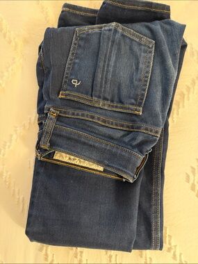 rag & bone Dark Blue Skinny Jeans with Contrast Stitching